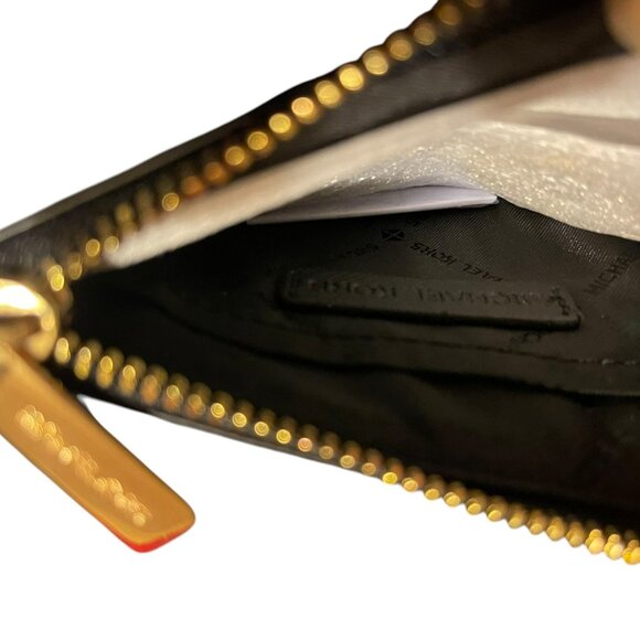 NWT Michael Kors Jet Set Travel Small Top Zip Leather Coin Pouch Wallet - Black - Picture 4 of 5
